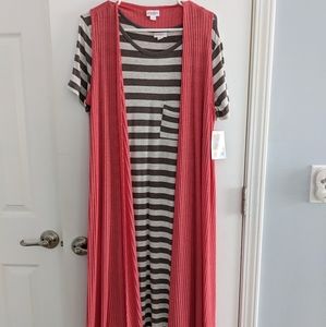 LuLaRoe dress and cardigan